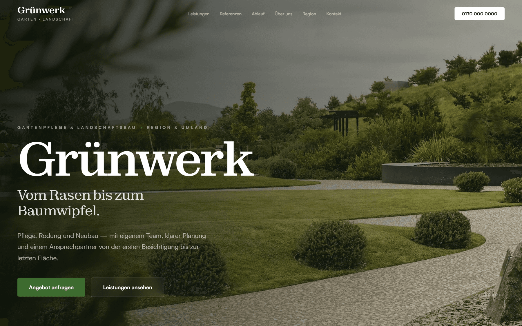 Website-Vorschau: Garten-Website